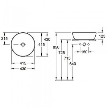 Pachet lavoar pe blat Artis Villeroy&Boch, 41794301si baterie Kludi Balance crom, 522980575 - 8