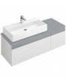 Dulap baza suspendat cu blat sticla, Memento Villeroy&Boch, lavoar stanga, 130.6x53.5x42.5cm, alb/gri, C264L0MT - 1