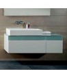 Dulap baza suspendat cu blat sticla, Memento Villeroy&Boch, lavoar stanga, 130.6x53.5x42.5cm, alb/gri, C264L0MT - 2