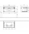 Dulap baza suspendat cu blat sticla, Memento Villeroy&Boch, lavoar dreapta, 80.6x46x37cm, alb/gri, C779R0MT - 2