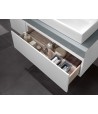 Dulap baza suspendat cu blat sticla, Memento Villeroy&Boch, lavoar dreapta, 80.6x46x37cm, alb/gri, C779R0MT - 3