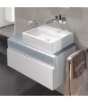 Dulap baza suspendat cu blat sticla, Memento Villeroy&Boch, lavoar dreapta, 80.6x46x37cm, alb/gri, C779R0MT - 4