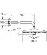 Palarie de dus cu brat, Grohe Euphoria 260, 3 tipuri de jet, montare pe perete, crom, 26459000 - 2