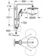 Coloana de dus, Grohe Euphoria System 260, cu 3 tipuri de jet, crom, 27421002 - 6