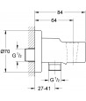 Conector dus, Grohe Relexa, cu agatatoare, crom, 28628000 - 2