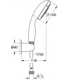 Set baterii, Grohe BauEdge, cu baterie lavoar, baterie cada, set dus Tempesta New, crom, 11292501 - 5