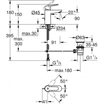 Set baterii, Grohe BauEdge, cu baterie lavoar, baterie cada, set dus Tempesta New, crom, 11292501 - 6