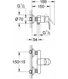 Set baterii, Grohe BauEdge, cu baterie lavoar, baterie dus, set dus Tempesta New, crom, 11292801 - 6