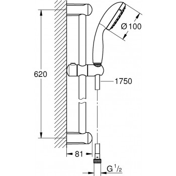 Set baterii, Grohe BauEdge, cu baterie lavoar, baterie dus, set dus Tempesta New, crom, 11292801 - 4
