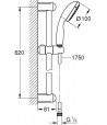 Set baterii, Grohe BauEdge, cu baterie lavoar, baterie dus, set dus Tempesta New, crom, 11292801 - 4