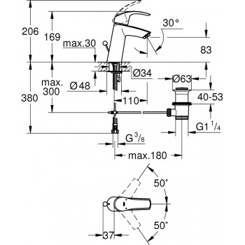 Set baterii, Grohe Eurosmart, cu baterie lavoar, baterie dus, set de dus Tempesta 100, crom, 23322001+33555002+27853001 - 4
