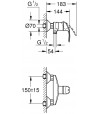 Set baterii, Grohe Eurosmart, cu baterie lavoar S, baterie dus, set de dus Tempesta 100, crom, 33265002+33555002+27853001 - 5