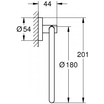 Suport prosop in forma de inel, Grohe Essentials New, crom, 40365001 - 2