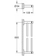 Suport prosop dublu, Grohe Essentials New, 60cm, crom, 40802001 - 2