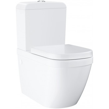Set vas WC rimless back-to-wall, Grohe Euro Ceramic, cu capac inchidere lenta si rezervor, finisaj Pure Guard, alb, 3946200H - 1