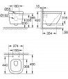 Vas WC rimless suspendat, Grohe Euro Ceramic, finisaj Pure Guard, spalare Triple Vortex, alb, 3920600H - 3