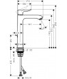 Baterie lavoar cu ventil pop-up, Hansgrohe Metris 200, montare pe blat, crom, 31183000 - 5
