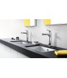 Baterie lavoar cu ventil pop-up, Hansgrohe Focus 190, montare pe blat, crom - 3