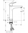 Baterie lavoar cu ventil pop-up, Hansgrohe Focus 190, montare pe blat, crom - 4