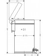 Cos de gunoi, Hansgrohe AddStoris, 3 litri, crom, 41775000 - 2