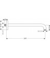 Brat de dus, Hansgrohe Croma, 39cm, montare pe perete, negru mat, 27413670 - 2