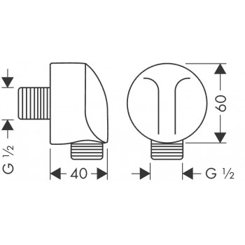 Conector dus, Hansgrohe FixFit E, negru mat, 27454670 - 2