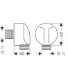 Conector dus, Hansgrohe FixFit E, negru mat, 27454670 - 2