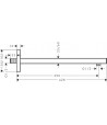 Brat de dus, Hansgrohe Rainfinity Square, 39cm, montare pe perete, alb mat, 27694700 - 2