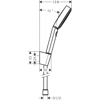 Set de dus, Hansgrohe Pulsify Select 150, 3 tipuri de jet, agatatoare, crom, 24302000 - 2