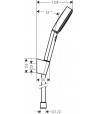 Set de dus, Hansgrohe Pulsify Select 150, 3 tipuri de jet, agatatoare, alb mat, 24302700 - 2