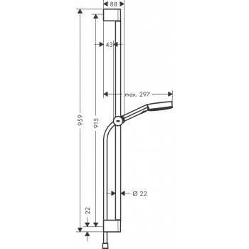 Set de dus, Hansgrohe Pulsify Select 150, 3 tipuri de jet, bara 90cm, negru mat, 24170670 - 3