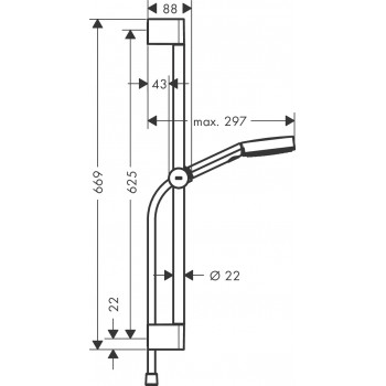 Set de dus, Hansgrohe Pulsify Select 150, 3 tipuri de jet, bara 65cm, alb mat, 24160700 - 2
