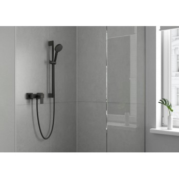 Set de dus, Hansgrohe Vernis Blend Vario 100, cu 2 tipuri de jet, negru mat, 26422670 - 2