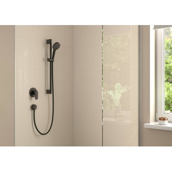 Set de dus, Hansgrohe Vernis Blend Vario 100, cu 2 tipuri de jet, negru mat, 26422670 - 4