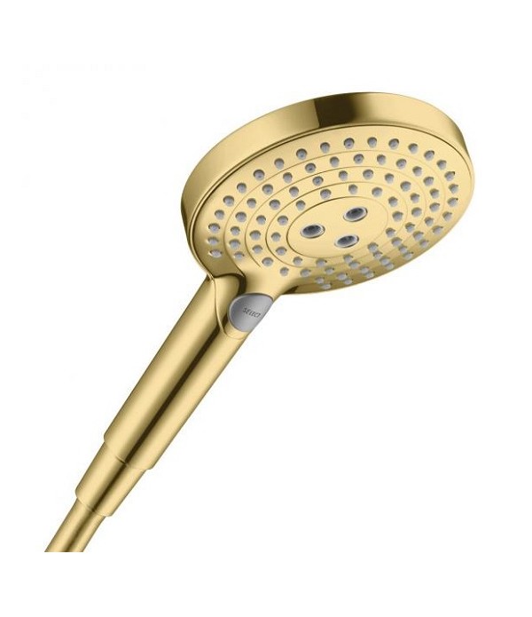 Para de dus, Hansgrohe Raindance Select S 120, 3 tipuri de jet, gold optic lustruit, 26530990 - 1