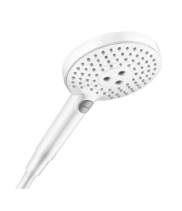 Para de dus, Hansgrohe Raindance Select S 120, 3 tipuri de jet, alb mat, 26530700 - 1
