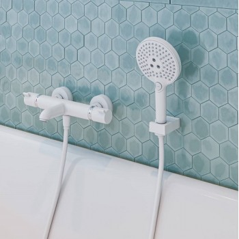 Para de dus, Hansgrohe Raindance Select S 120, 3 tipuri de jet, alb mat, 26530700 - 5