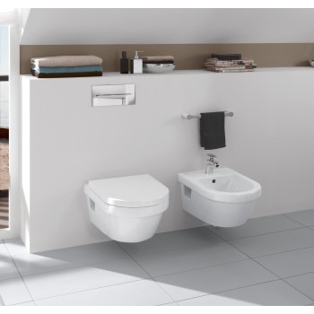 Set vas WC rimless suspendat, Villeroy&Boch Architectura, cu capac inchidere lenta, rezervor si clapeta Viega Prevista - 5