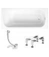 Pachet cada dreptunghiulara otel BetteForm 150x70cm, cu sifon Multiplex M5 si picioare, 2941-000+B23-1500+285357 - 1