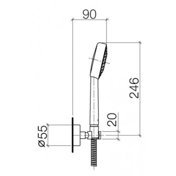 Set baterie si para de dus, Villeroy&Boch Subway, crom, 33200935-00+27805935-00 - 2