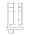 Dulap baie inalt suspendat, Villeroy&Boch Antao, 41.2x28.7x172cm, alb lucios, K46100GF - 2