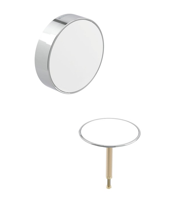 Capace decorative pentru sifon cada, Geberit Split, actionare prin rotire, alb - crom, 150.300.KJ.1 - 1