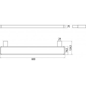 Etajera suport pentru accesorii de baie, Emco Loft, 60cm, crom, 056600160 - 2