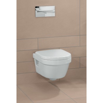 Set vas WC rimless suspendat, Villeroy&Boch Architectura, DirectFlush, capac inchidere lenta, Alb Alpin CeramicPlus, 5684HRR1 - 