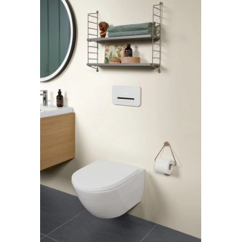 Set vas WC rimless suspendat, Villeroy&Boch Subway 3.0, TwistFlush, cu capac inchidere lenta, 37x56cm, CeramicPlus, 4670TSR1 - 1