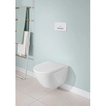 Set vas WC rimless suspendat, Villeroy&Boch Subway 3.0, TwistFlush, cu capac inchidere lenta, 37x56cm, CeramicPlus, 4670TSR1 - 1