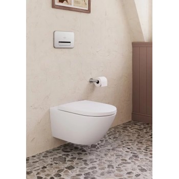 Set vas WC rimless suspendat, Villeroy&Boch Subway 3.0, TwistFlush, cu capac inchidere lenta, 37x56cm, CeramicPlus, 4670TSR1 - 1
