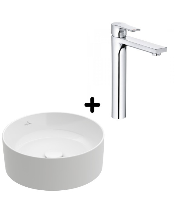 Pachet lavoar pe blat Villeroy&Boch Collaro si baterie Kludi Zenta SL, 4A184001+482560565 - 1