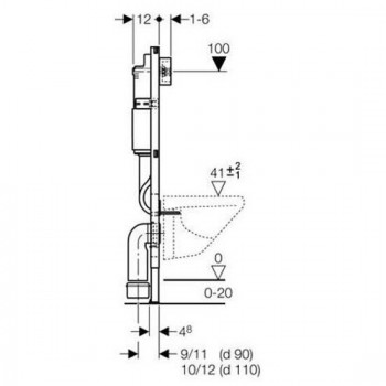 Set rezervor incastrat, Geberit Duofix, cu clapeta Delta 50 alba si set de fixare, 458.128.11.1 - 6