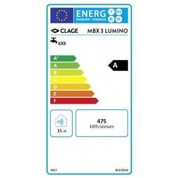 Set incalzitor instant de apa si baterie lavoar, Clage E-mini MBX3 Lumino, 3.5kW - 230V, clasa A, 1500-15113 - 5